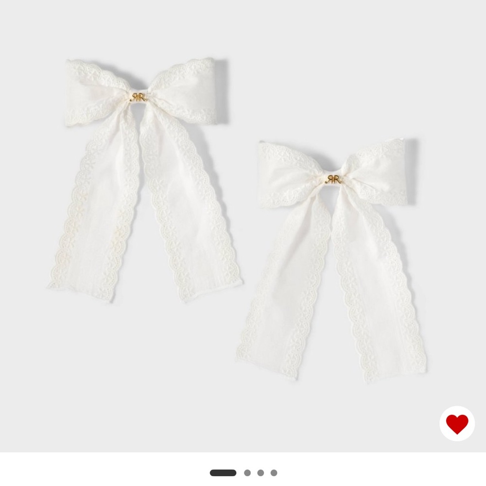 Delicate Lace Ribbon Bows - Ivory